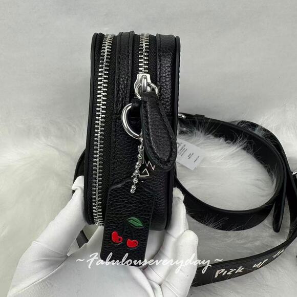 Coach Charter Crossbody Bag 19 With Sketch Print In Leather/Black + Pouch CAM96 - Picture 3 of 7